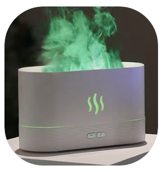 Diffuseur d'huiles essentielles blanc relax, bien être et spa. Environnement cocoon.